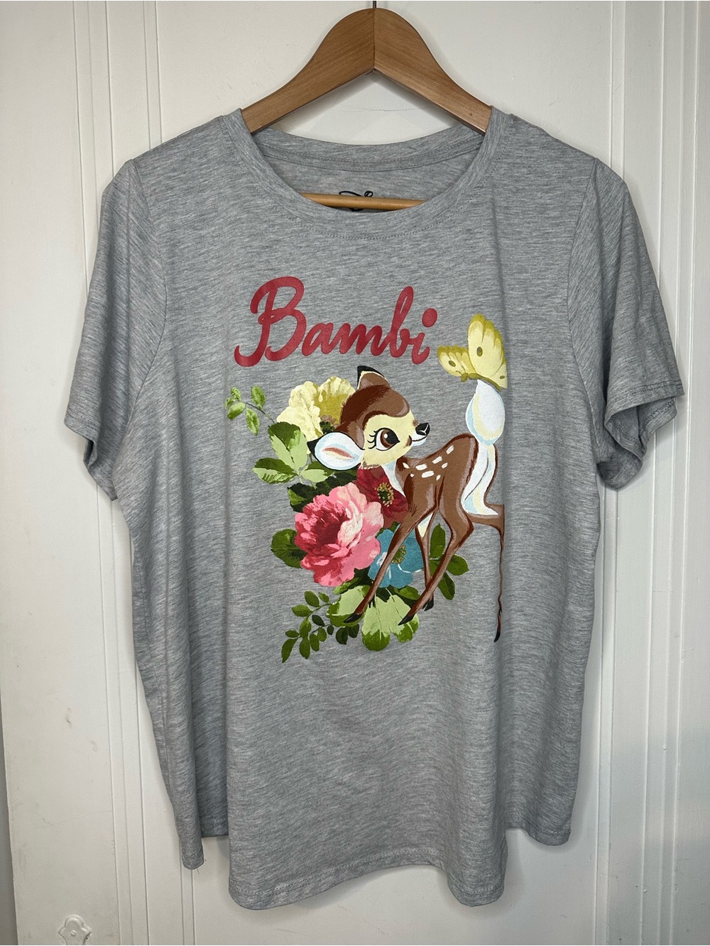 Disney Bambi Floral Graphic Tee - Grey